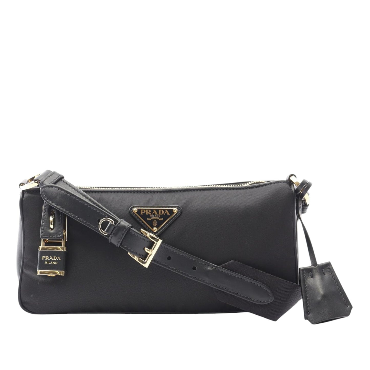 Prada Small Leather and Tessuto Crossbody