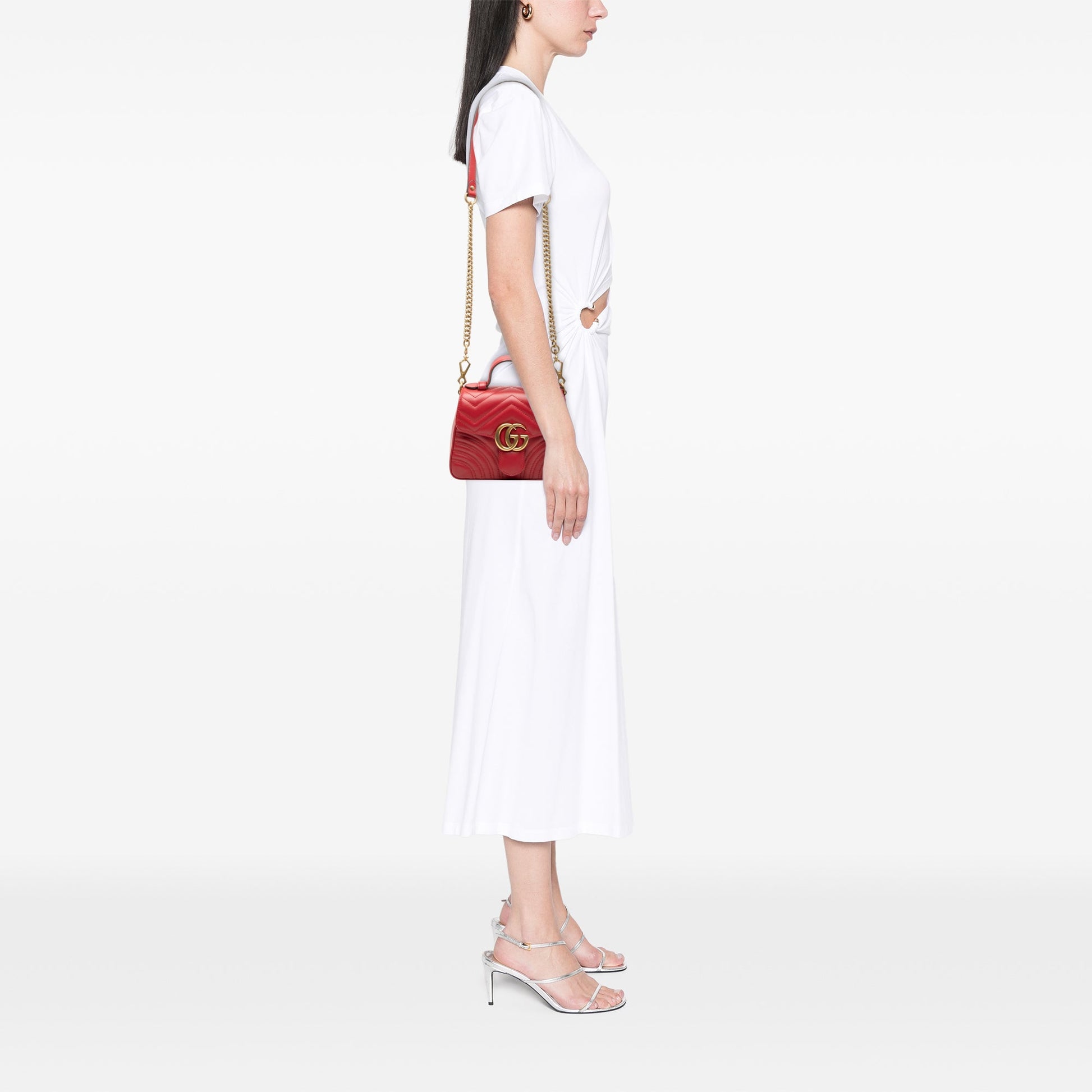 Mini GG Marmont Matelasse Leather Top Handle Bag