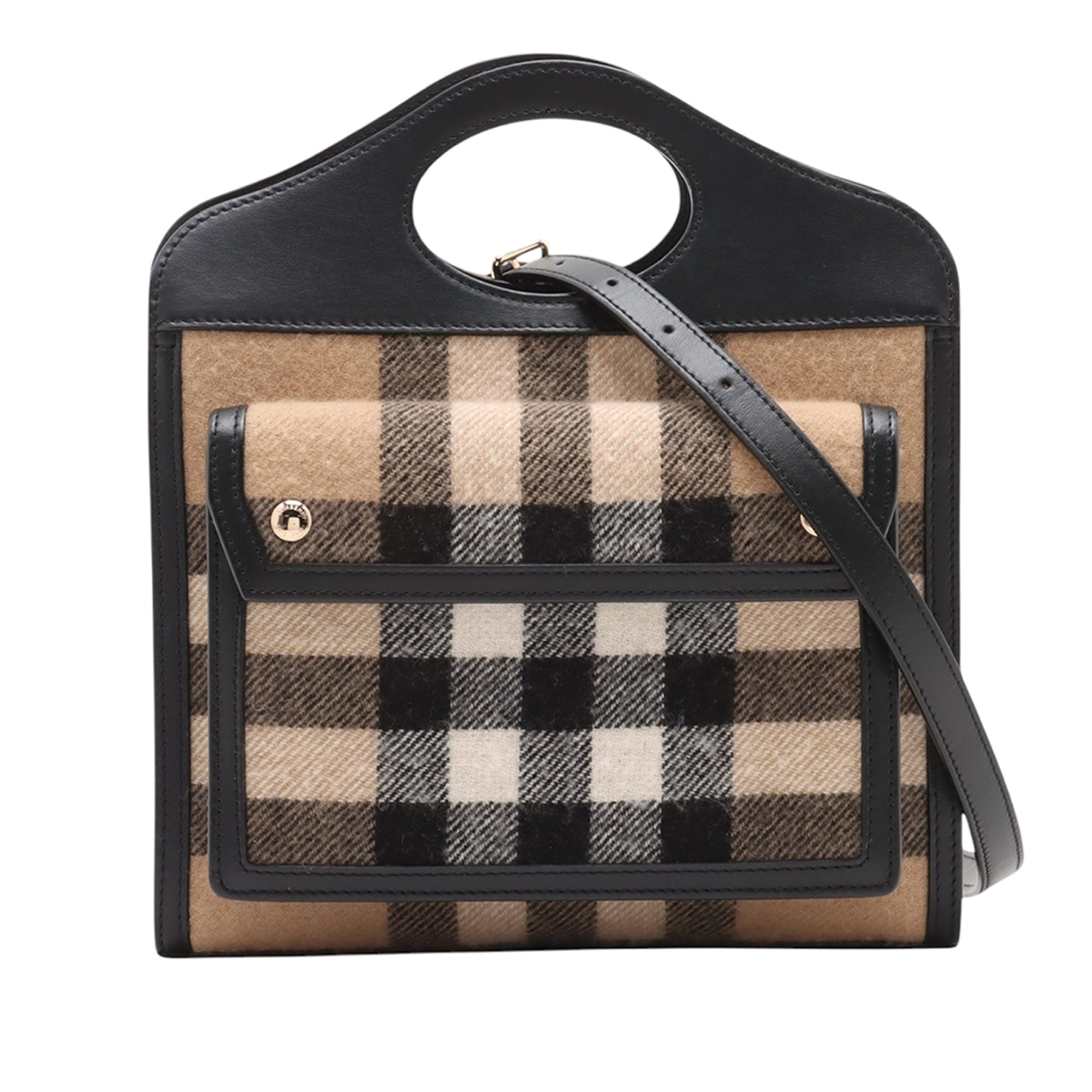 Burberry Mini Exploded Check Wool Pocket Satchel