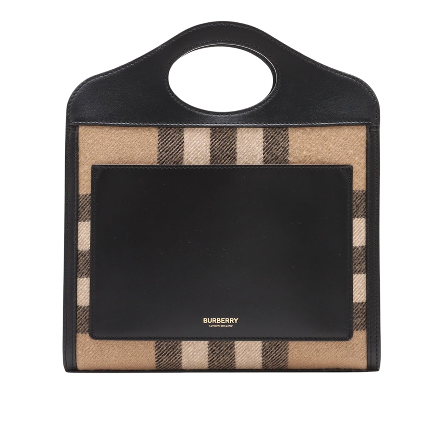 Burberry Mini Exploded Check Wool Pocket Satchel
