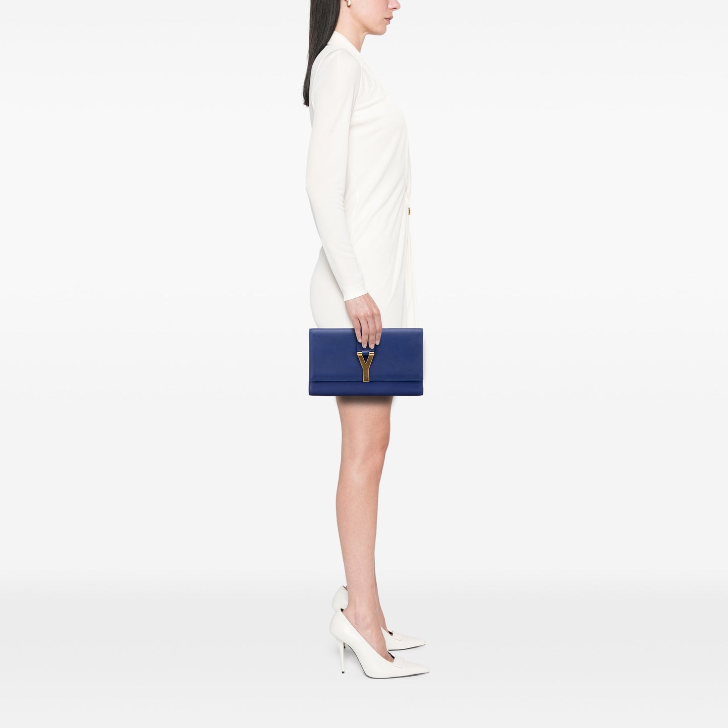 Saint Laurent Leather Chyc Ligne Clutch