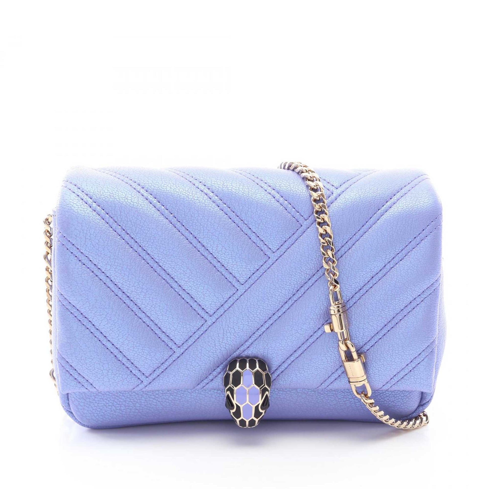 Bvlgari Leather Serpenti Cabochon Chain Crossbody