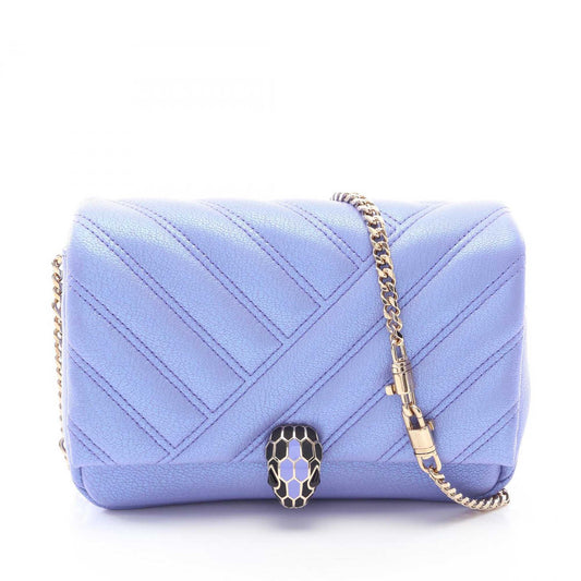 Bvlgari Leather Serpenti Cabochon Chain Crossbody