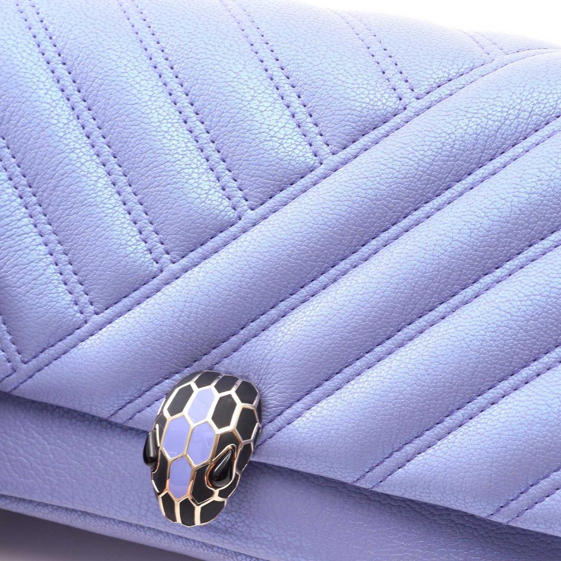 Bvlgari Leather Serpenti Cabochon Chain Crossbody