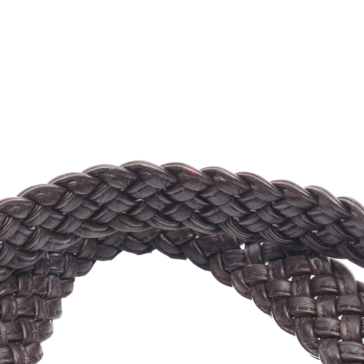 Gucci Leather Braided Handle Tote — Brown