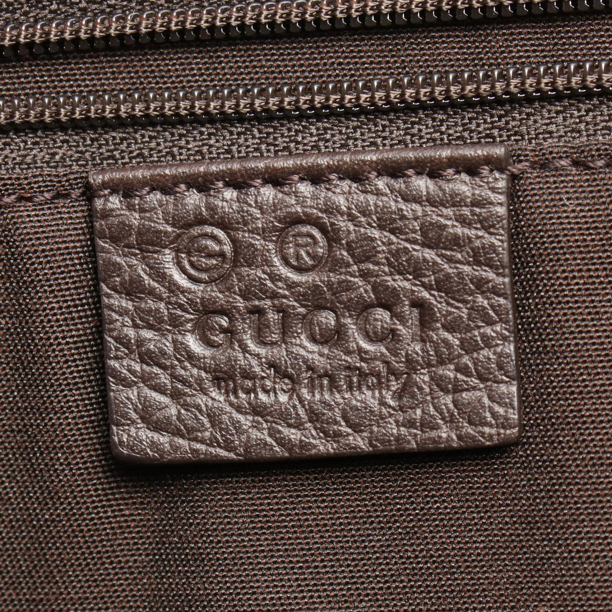 Gucci Leather Braided Handle Tote — Brown