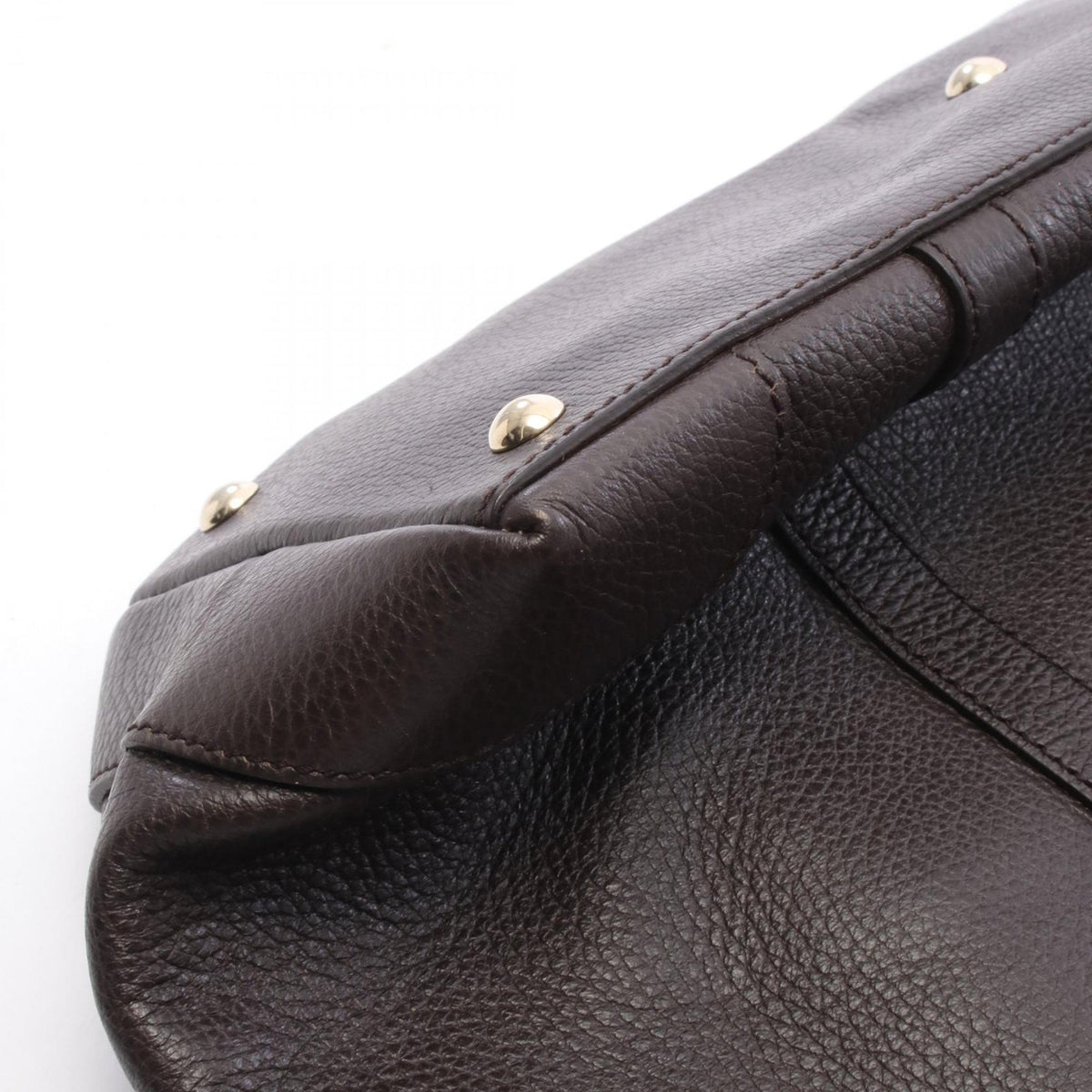 Gucci Leather Braided Handle Tote — Brown