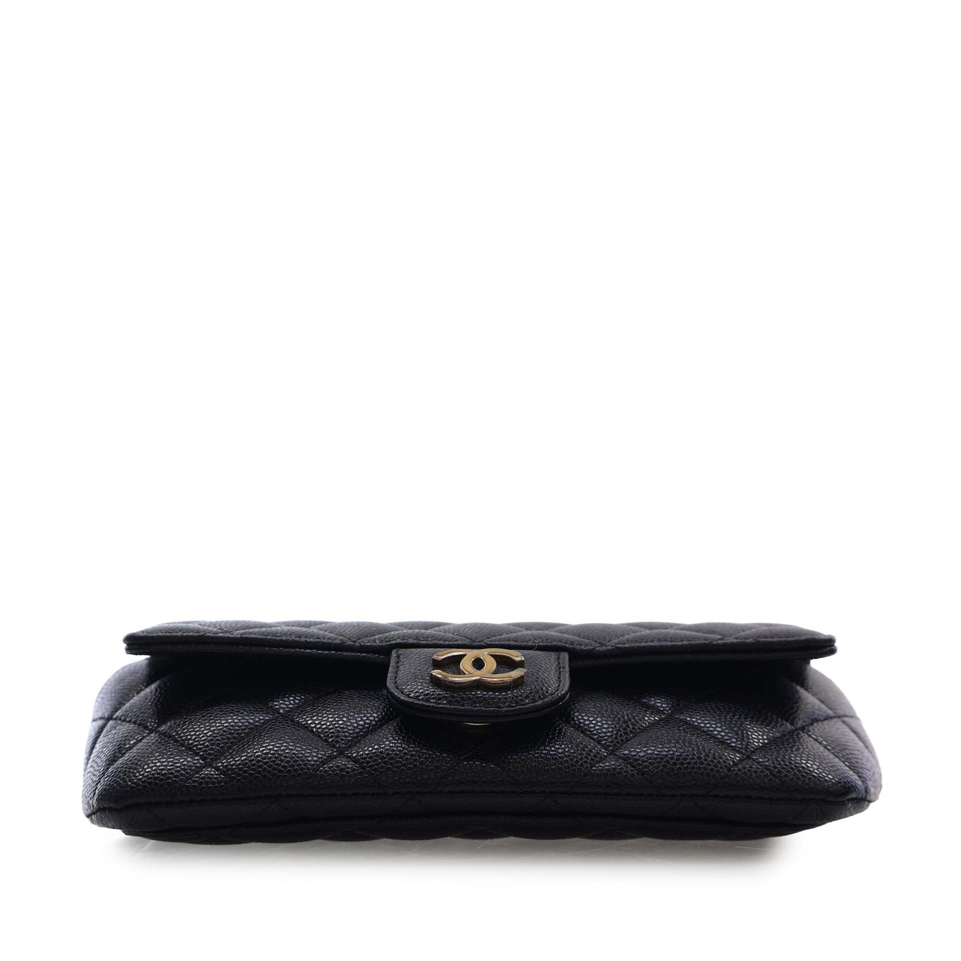 Chanel CC Quilted Caviar Sunglasses Case with Chain
