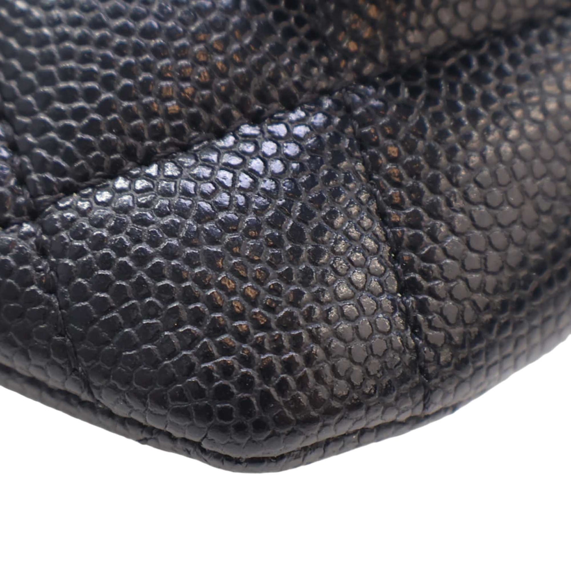 Chanel CC Quilted Caviar Sunglasses Case with Chain