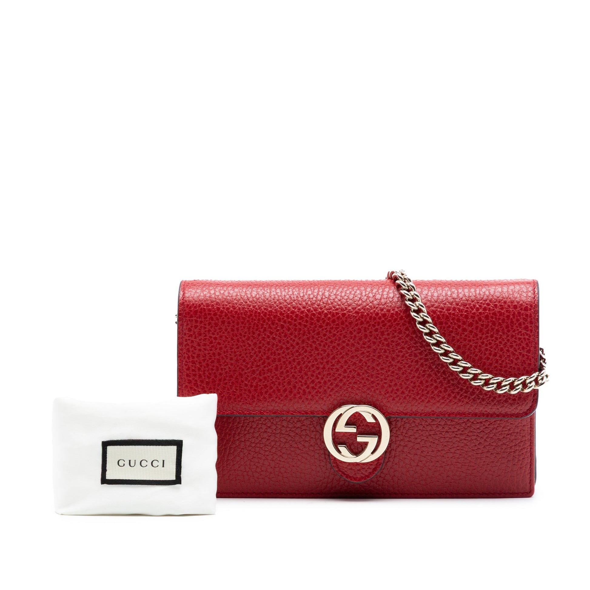 Gucci Dollar Calfskin Interlocking G Wallet on Chain