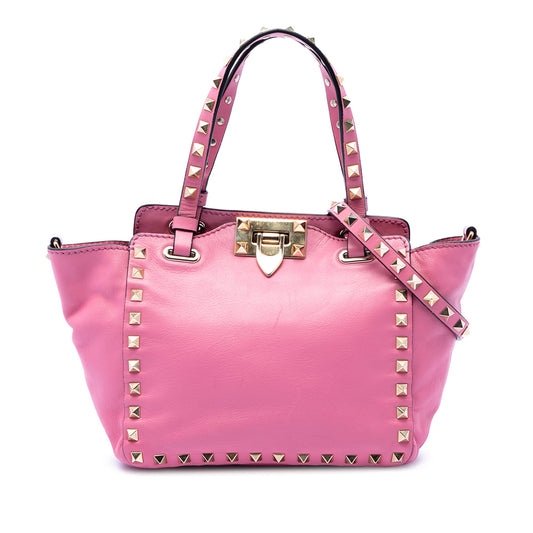 Valentino Mini Leather Rockstud Trapeze Satchel