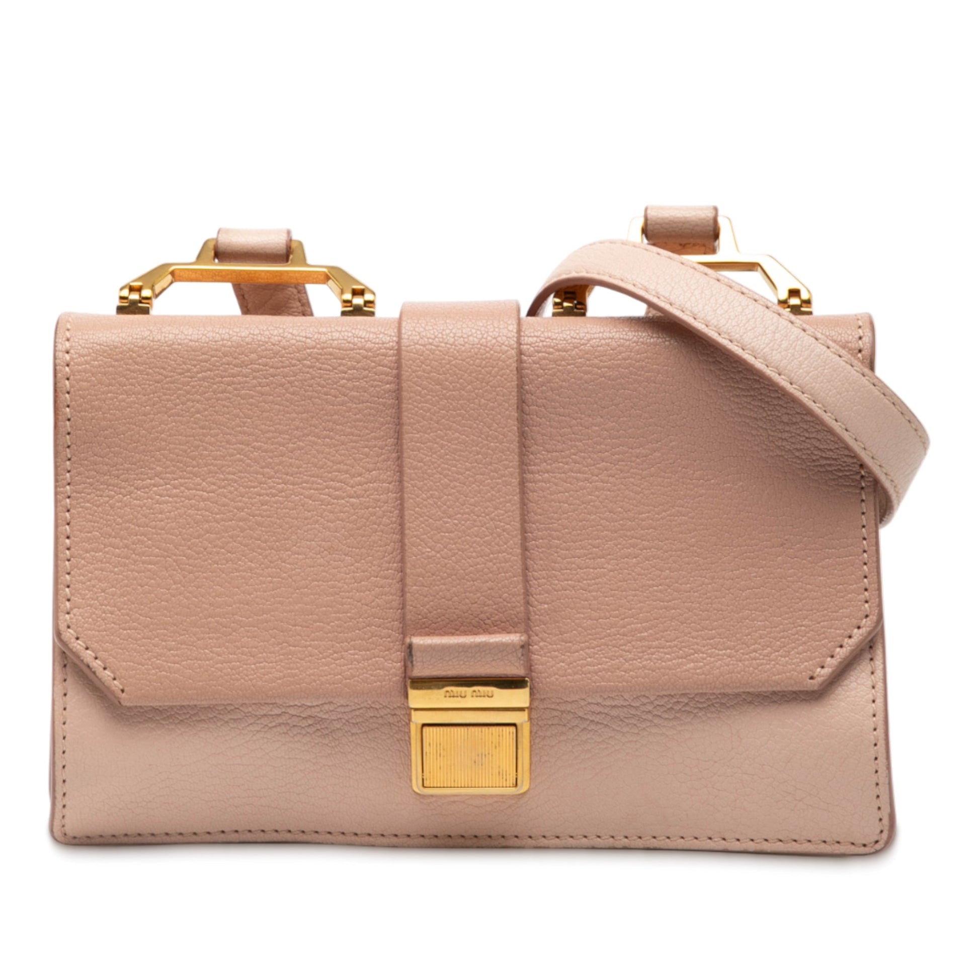 Miu Miu Bicolor Goatskin Madras Crossbody