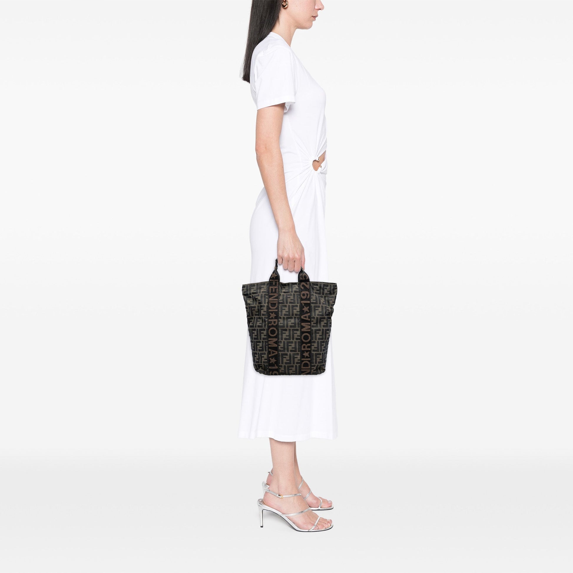 Fendi Zucca Canvas Roma 1925 Shopping Tote