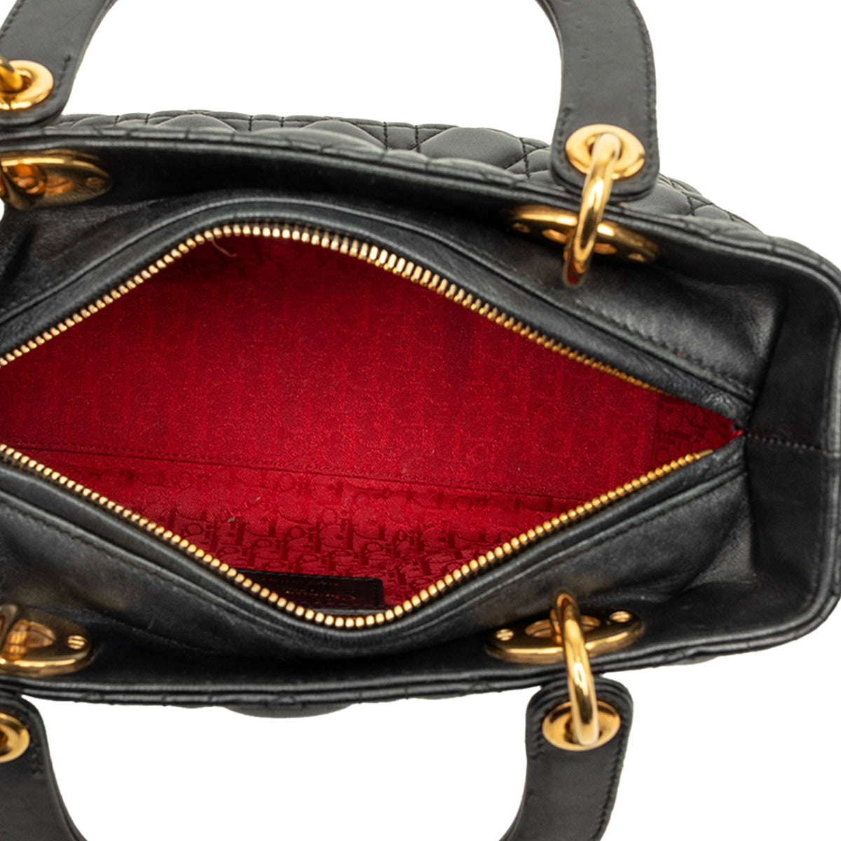 Dior Medium Lambskin Cannage Lady Dior — Black