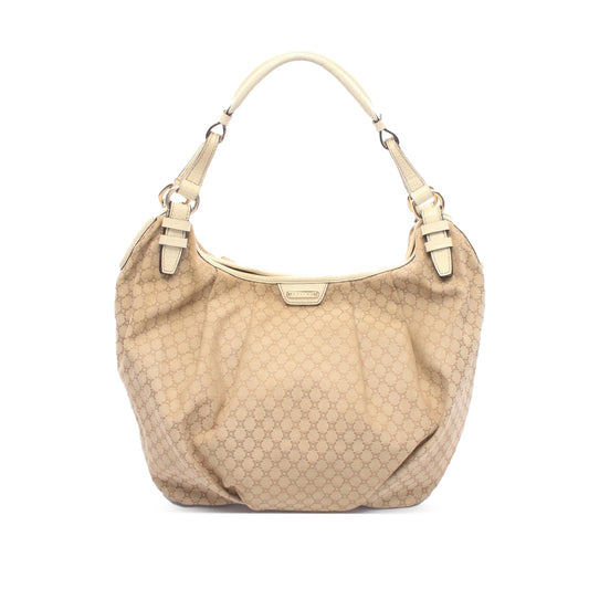 Celine Macadam Canvas Shoulder Bag — Beige