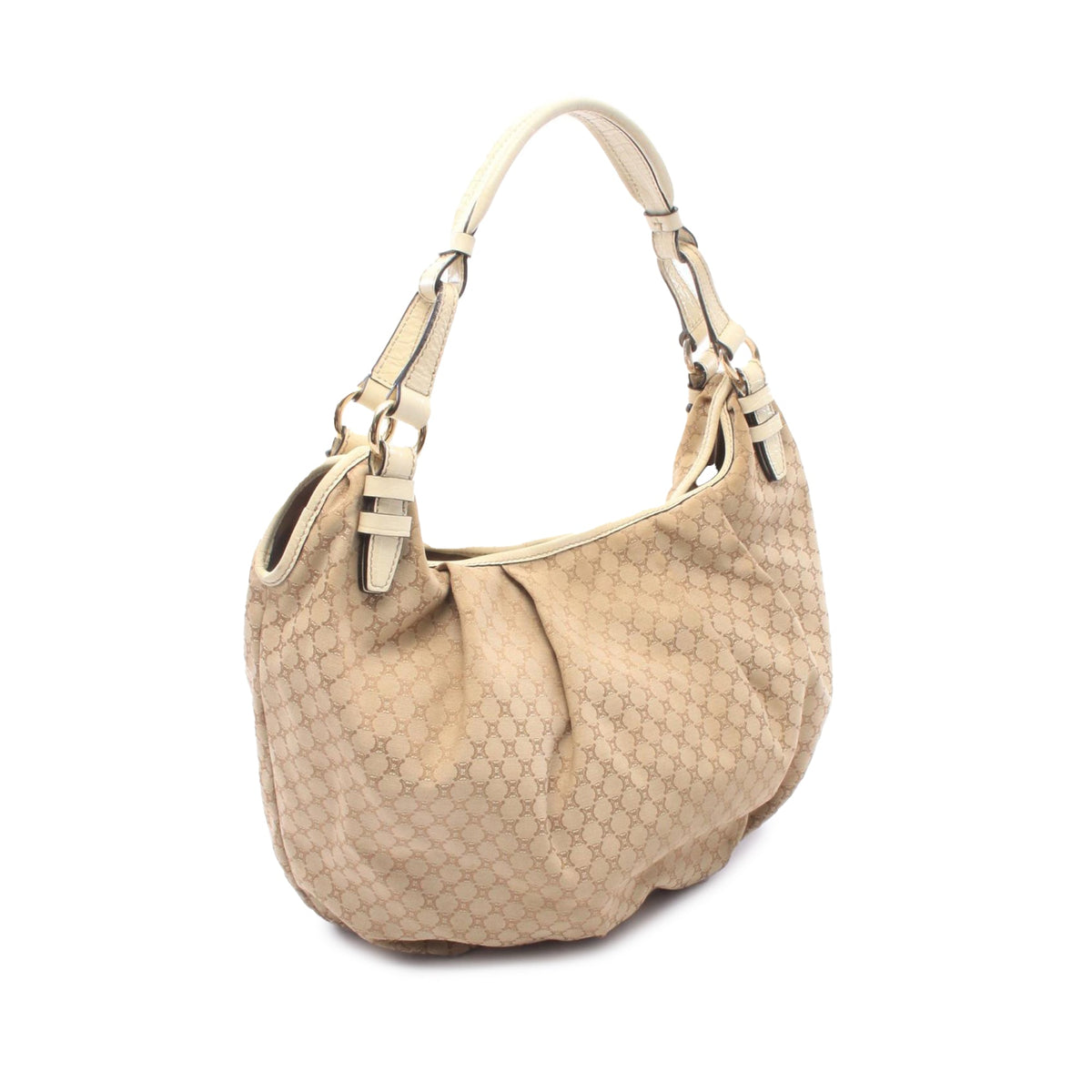 Celine Macadam Canvas Shoulder Bag — Beige
