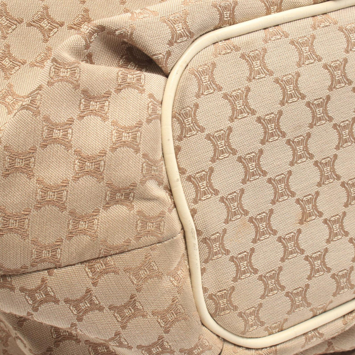 Celine Macadam Canvas Shoulder Bag — Beige