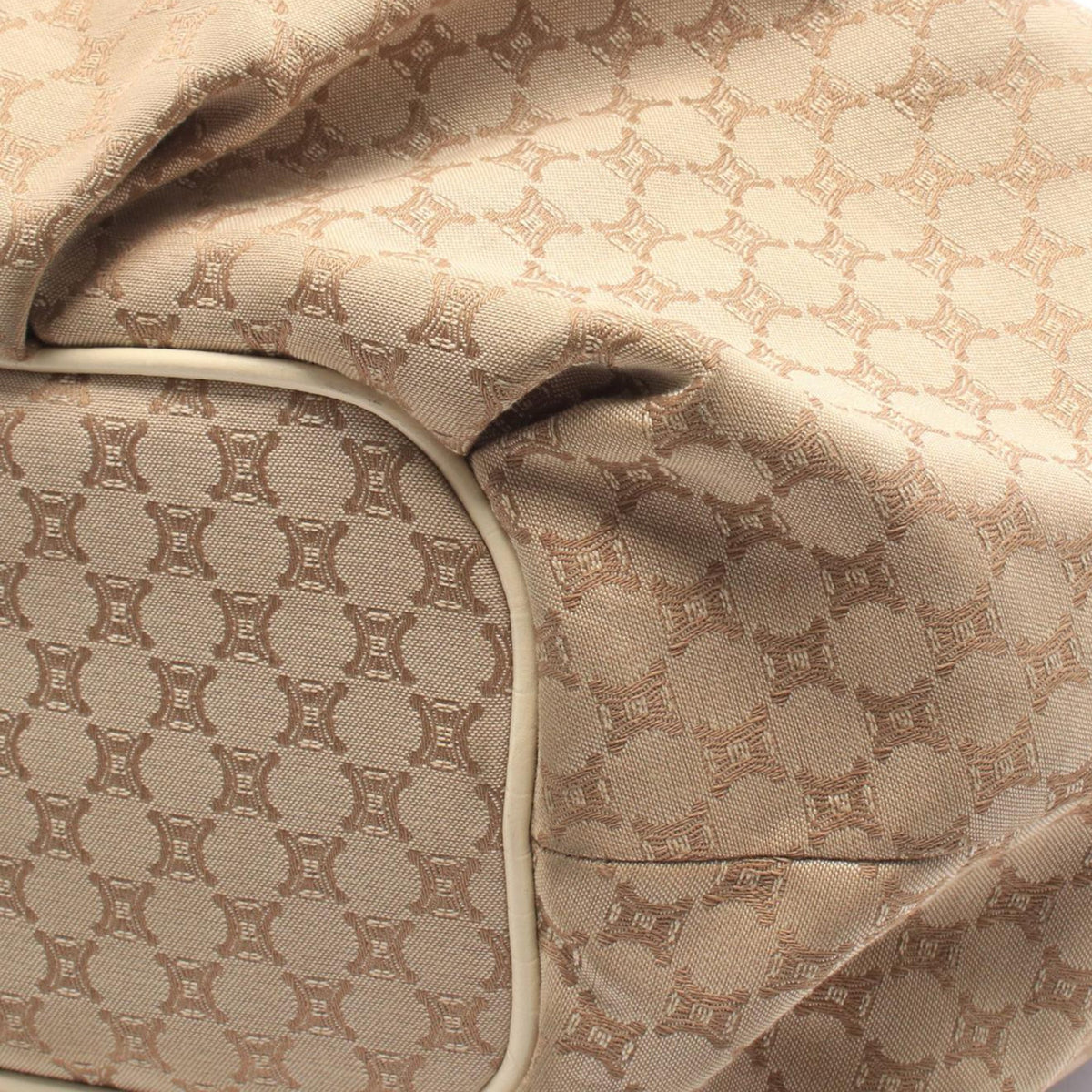 Celine Macadam Canvas Shoulder Bag — Beige
