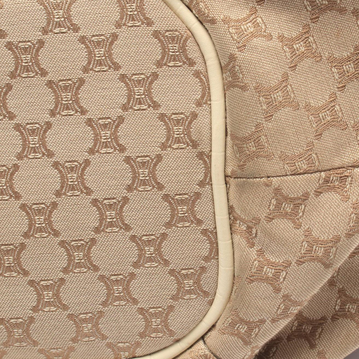 Celine Macadam Canvas Shoulder Bag — Beige