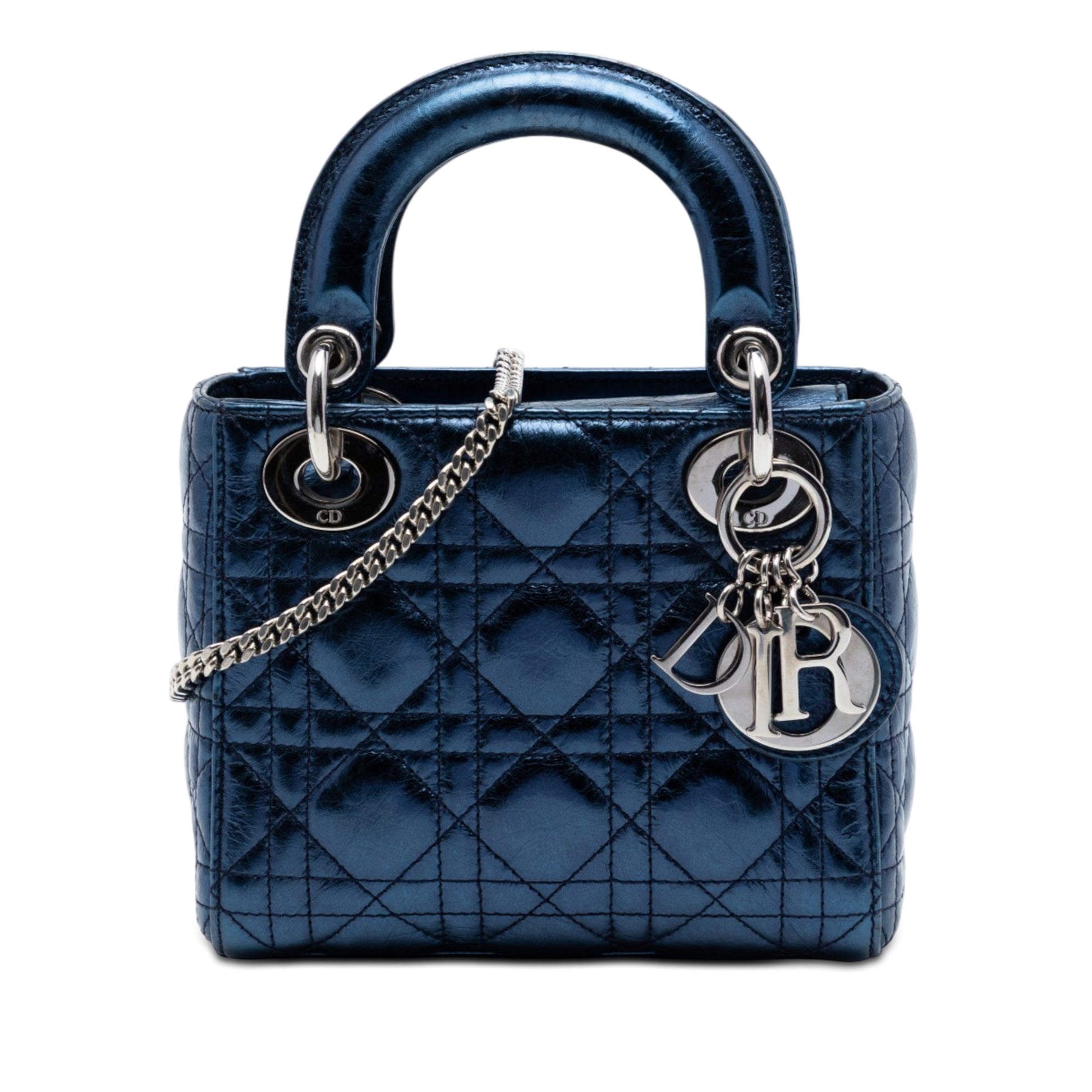 Dior Mini Metallic Calfskin Cannage Lady Dior