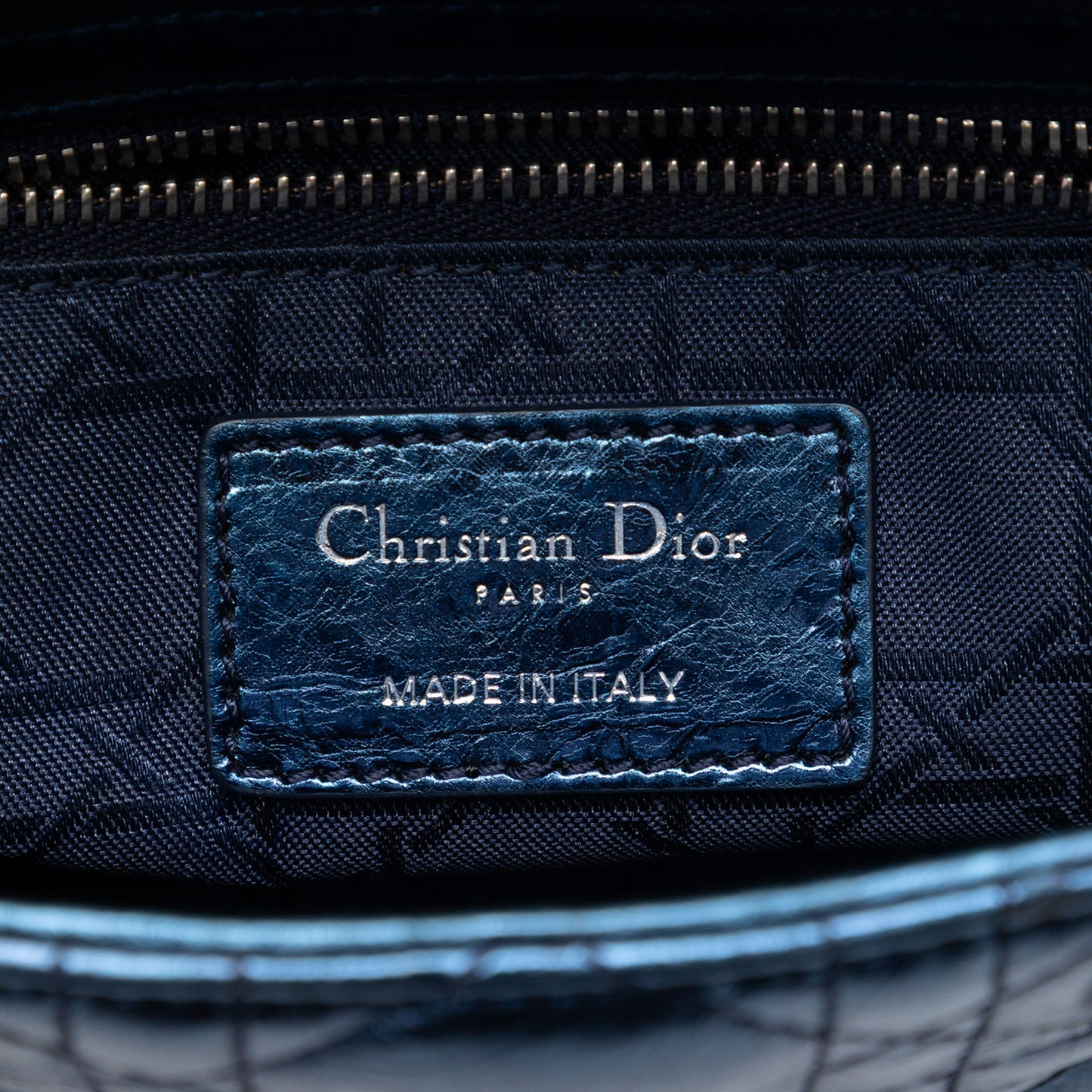Dior Mini Metallic Calfskin Cannage Lady Dior