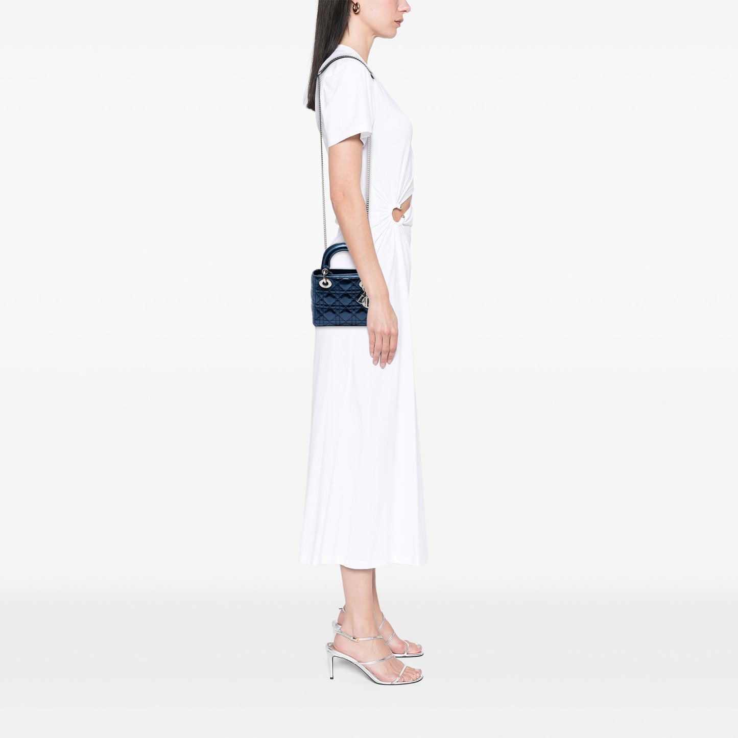 Dior Mini Metallic Calfskin Cannage Lady Dior