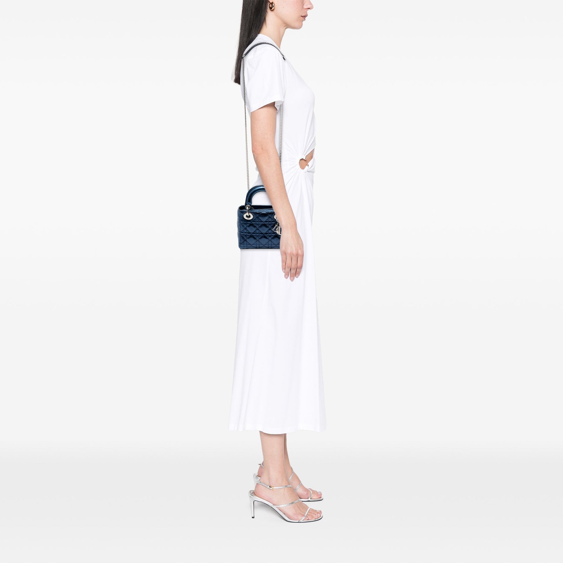 Dior Mini Metallic Calfskin Cannage Lady Dior