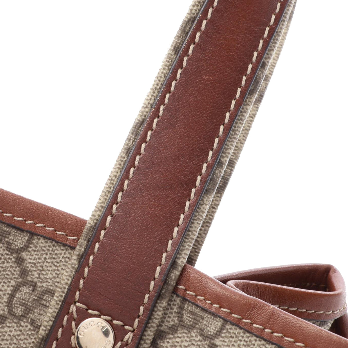 Gucci GG Supreme Web Tote — Beige