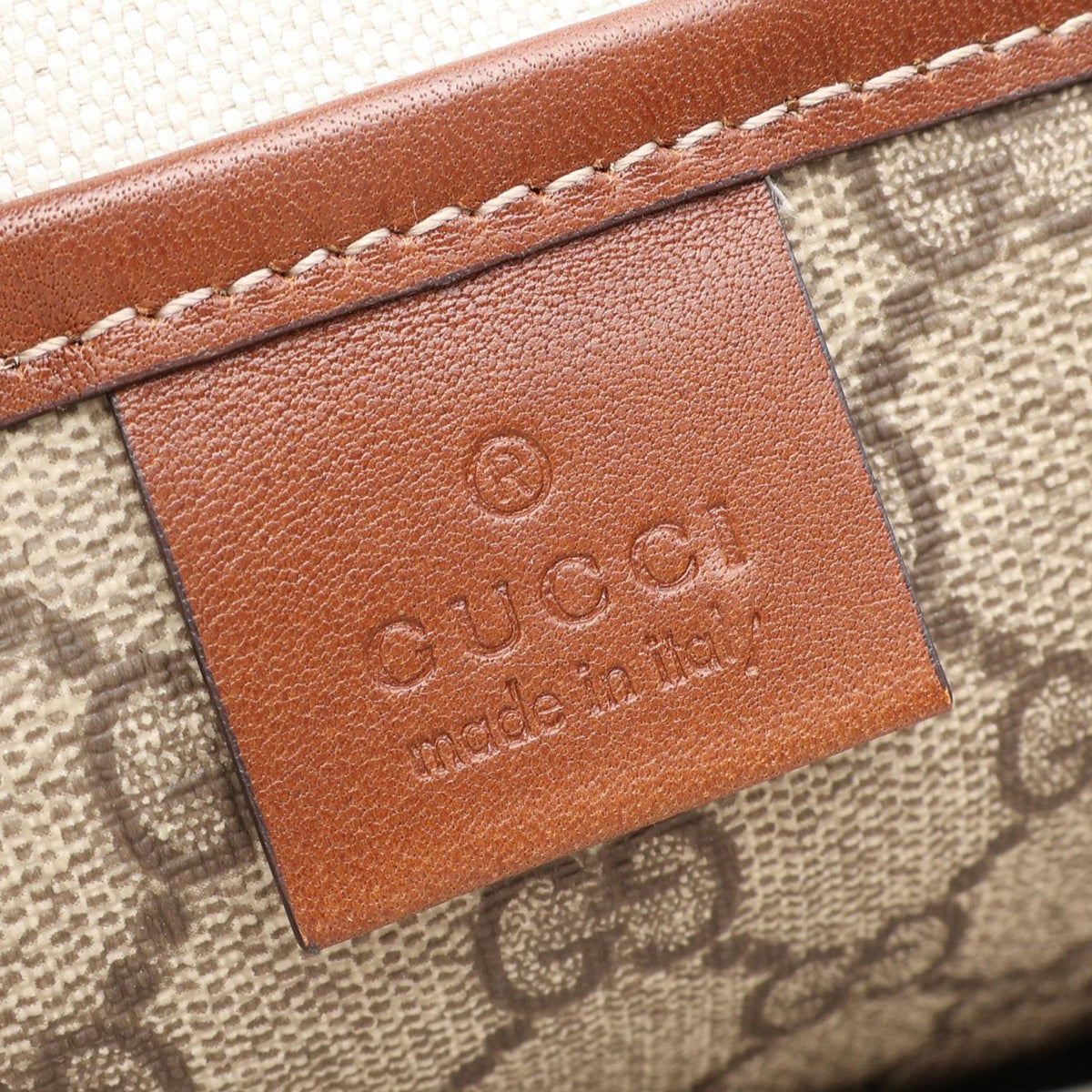 Gucci GG Supreme Web Tote — Beige