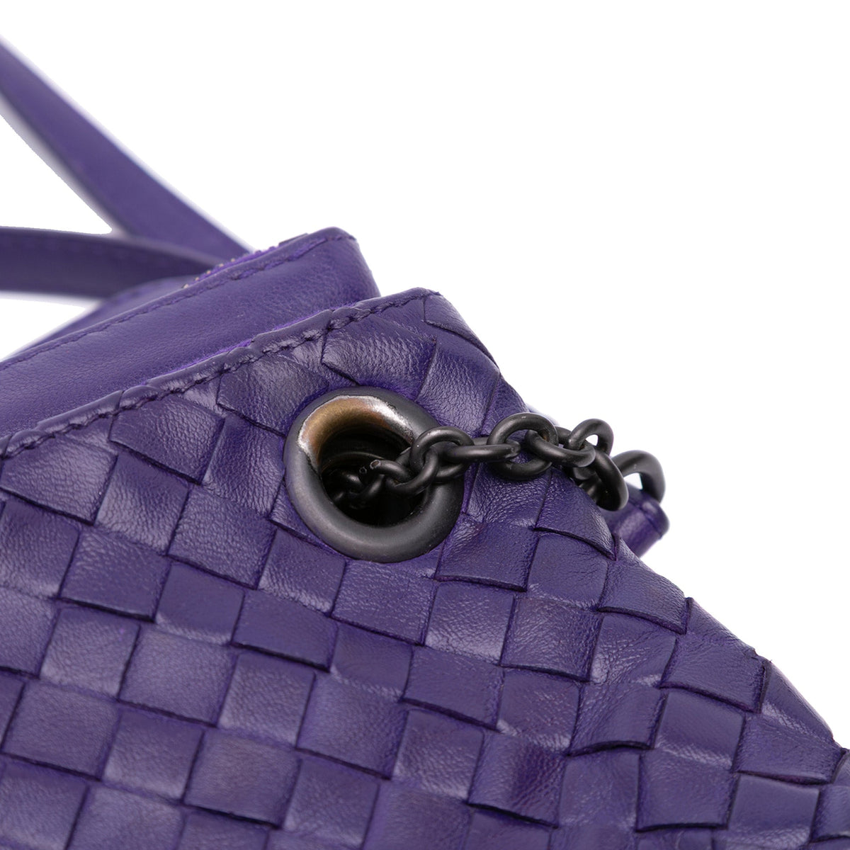 Bottega Veneta Nappa Intrecciato Triple Zip Shoulder Bag — Purple