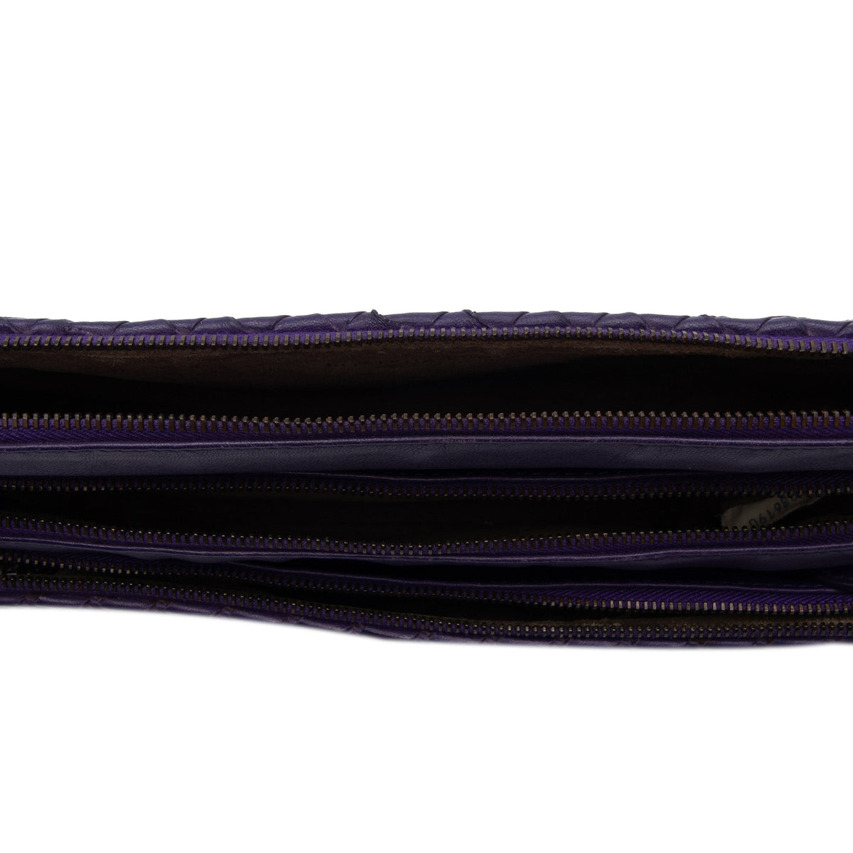 Bottega Veneta Nappa Intrecciato Triple Zip Shoulder Bag — Purple