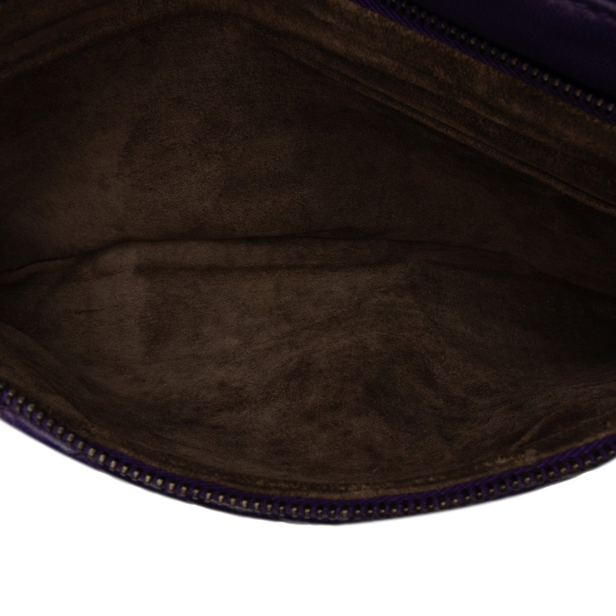 Bottega Veneta Nappa Intrecciato Triple Zip Shoulder Bag — Purple