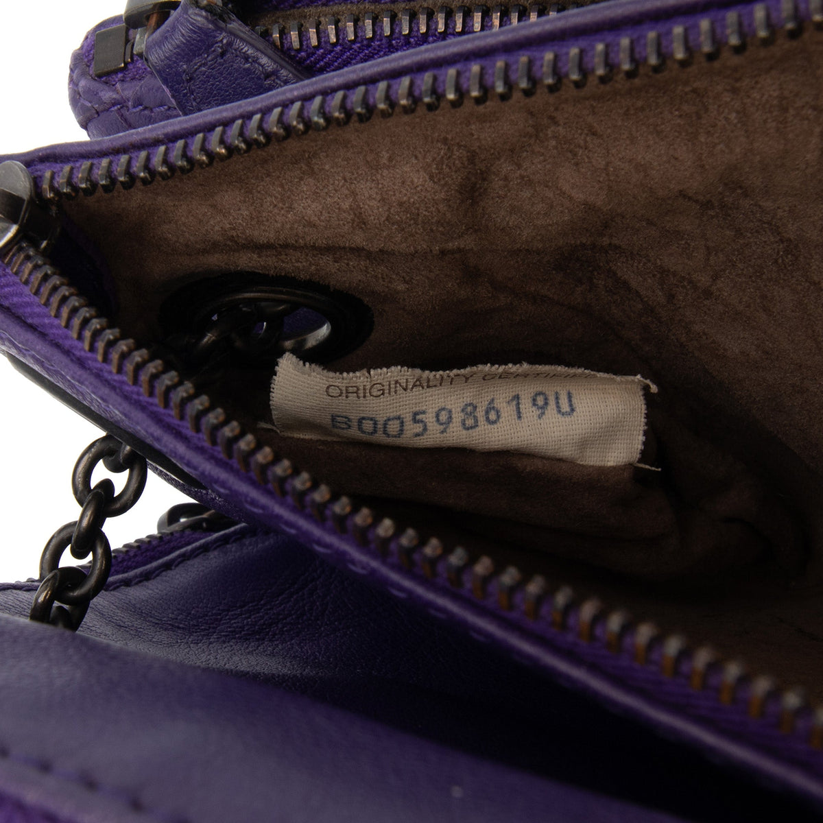 Bottega Veneta Nappa Intrecciato Triple Zip Shoulder Bag — Purple