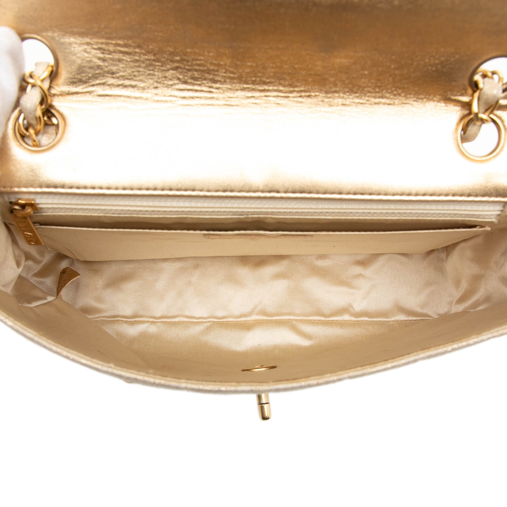 Chanel New Travel Line Medium Metallic Nylon Single Flap