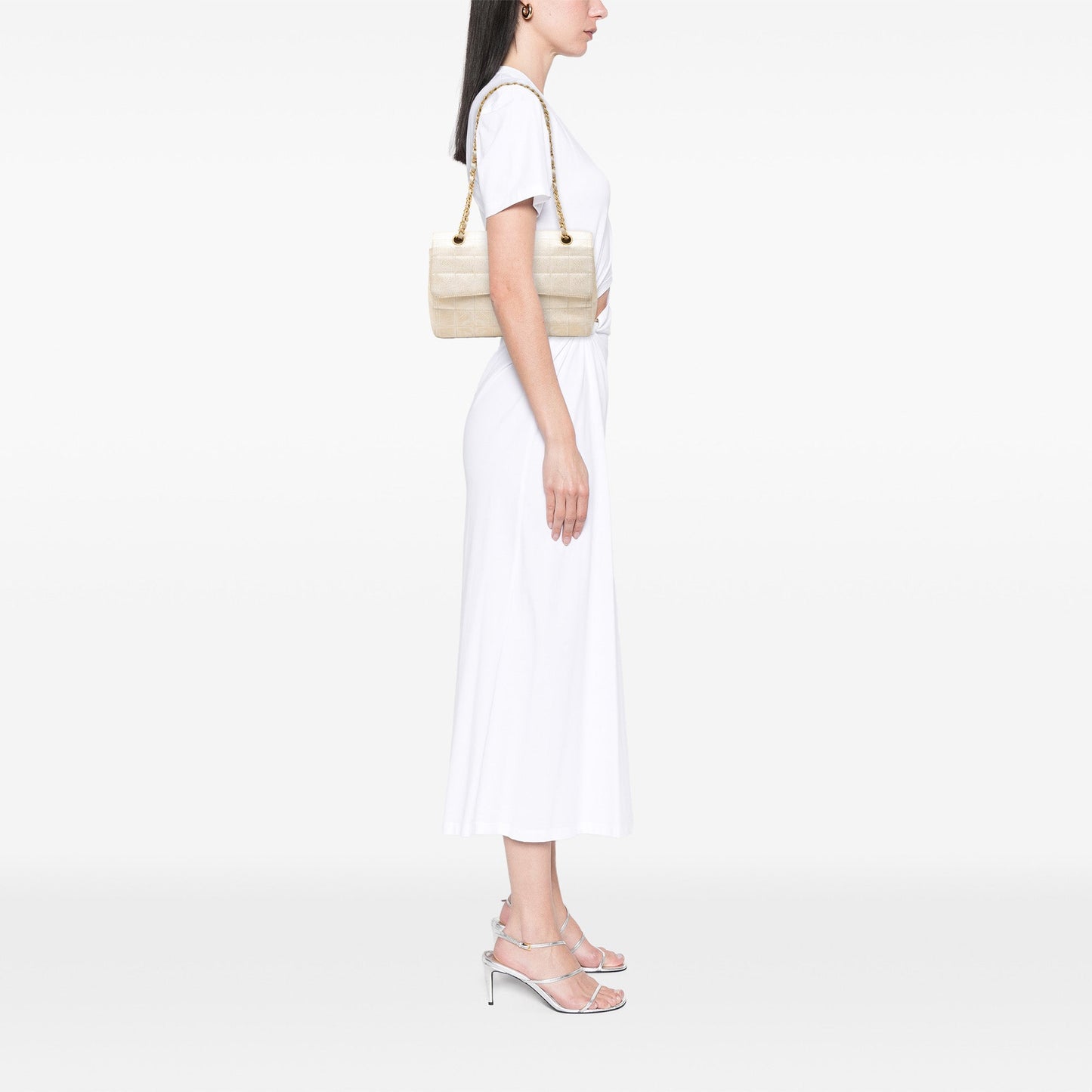 Chanel New Travel Line Medium Metallic Nylon Single Flap