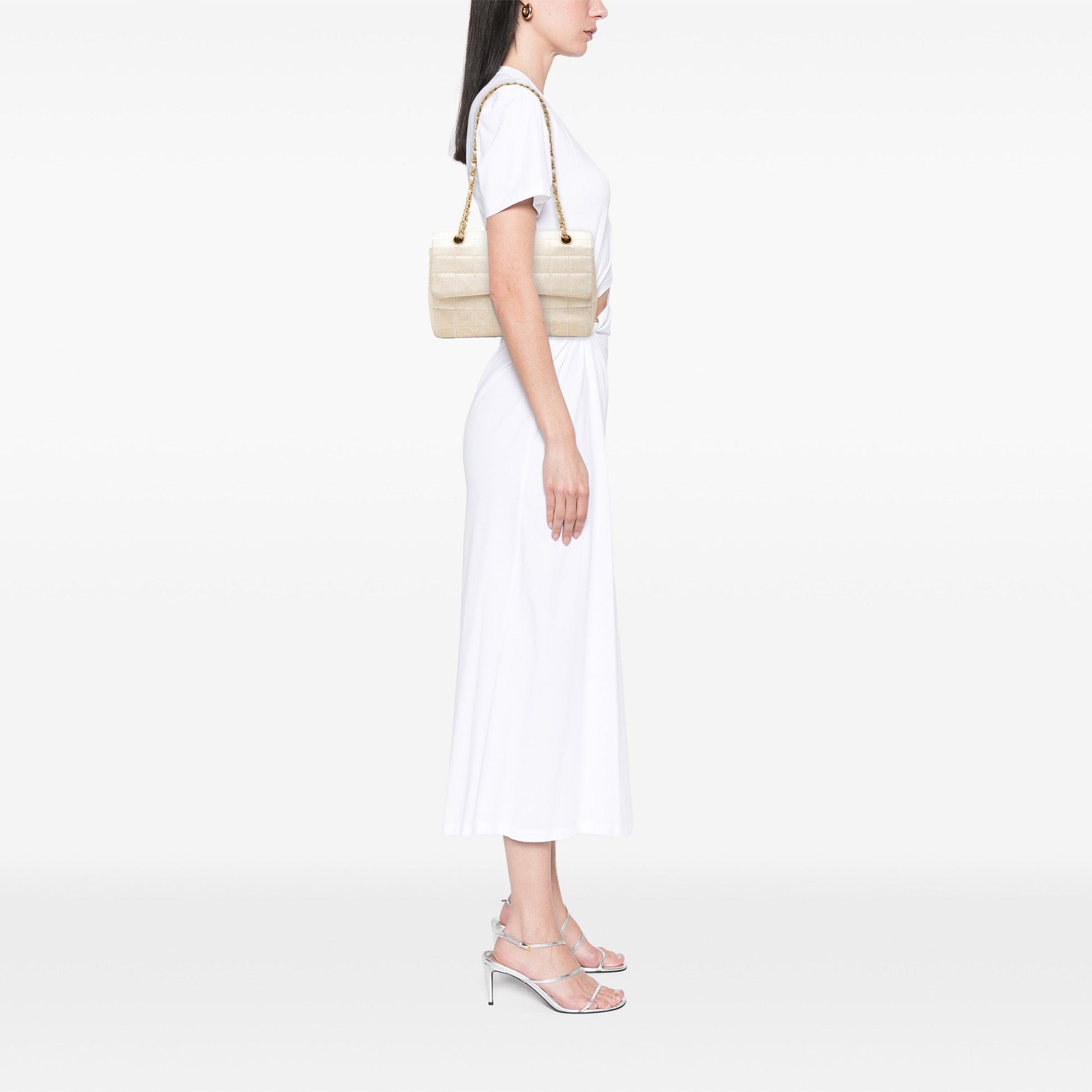 Chanel New Travel Line Medium Metallic Nylon Single Flap