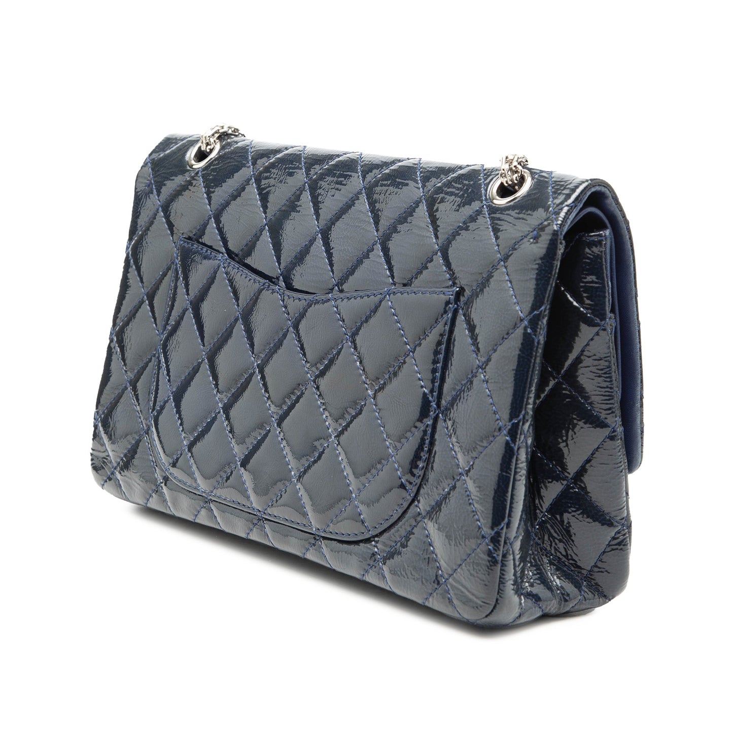 Quilted Distressed Patent Reissue 2.55 Double Flap 227