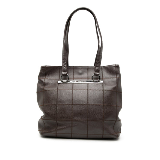 Chanel Chocolate Bar Stitched Caviar Tote