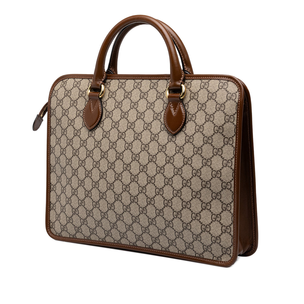 Gucci GG Supreme Interlocking G Laptop Bag — Beige