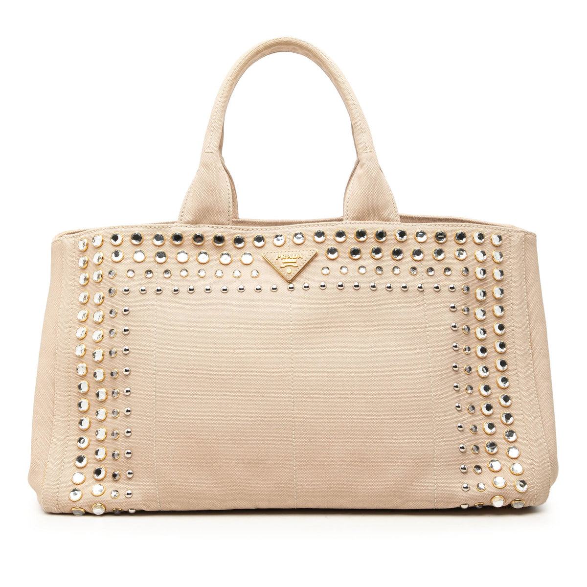 Prada Large Canvas Canapa Bijoux Satchel
