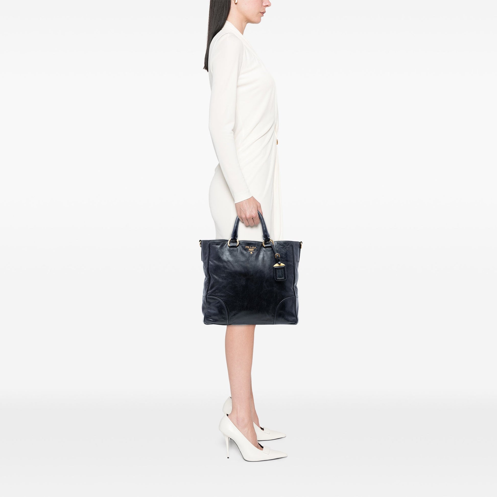 Prada Vitello Shine Open Convertible Tote