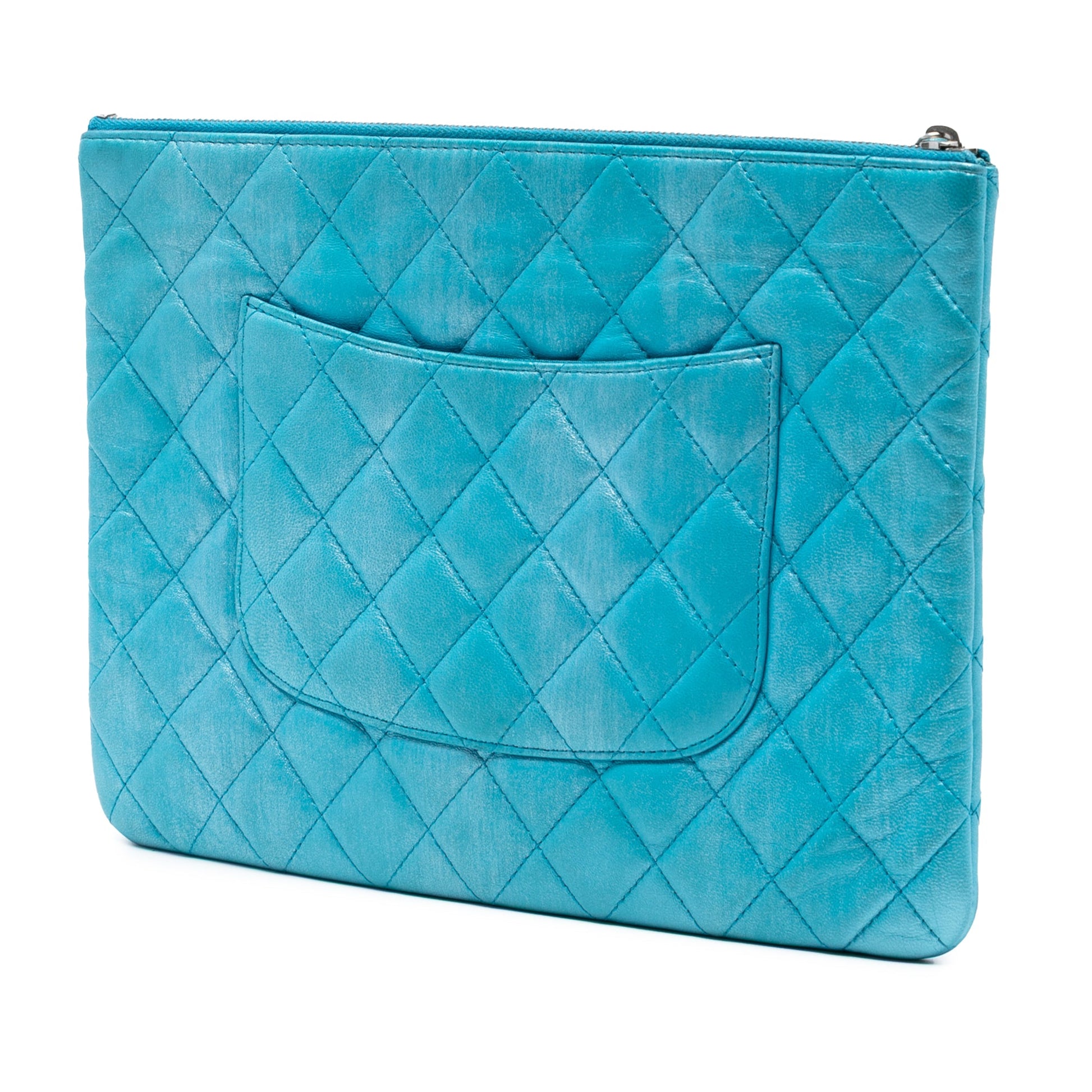 Chanel Medium Quilted Iridescent Lambskin O Case Clutch