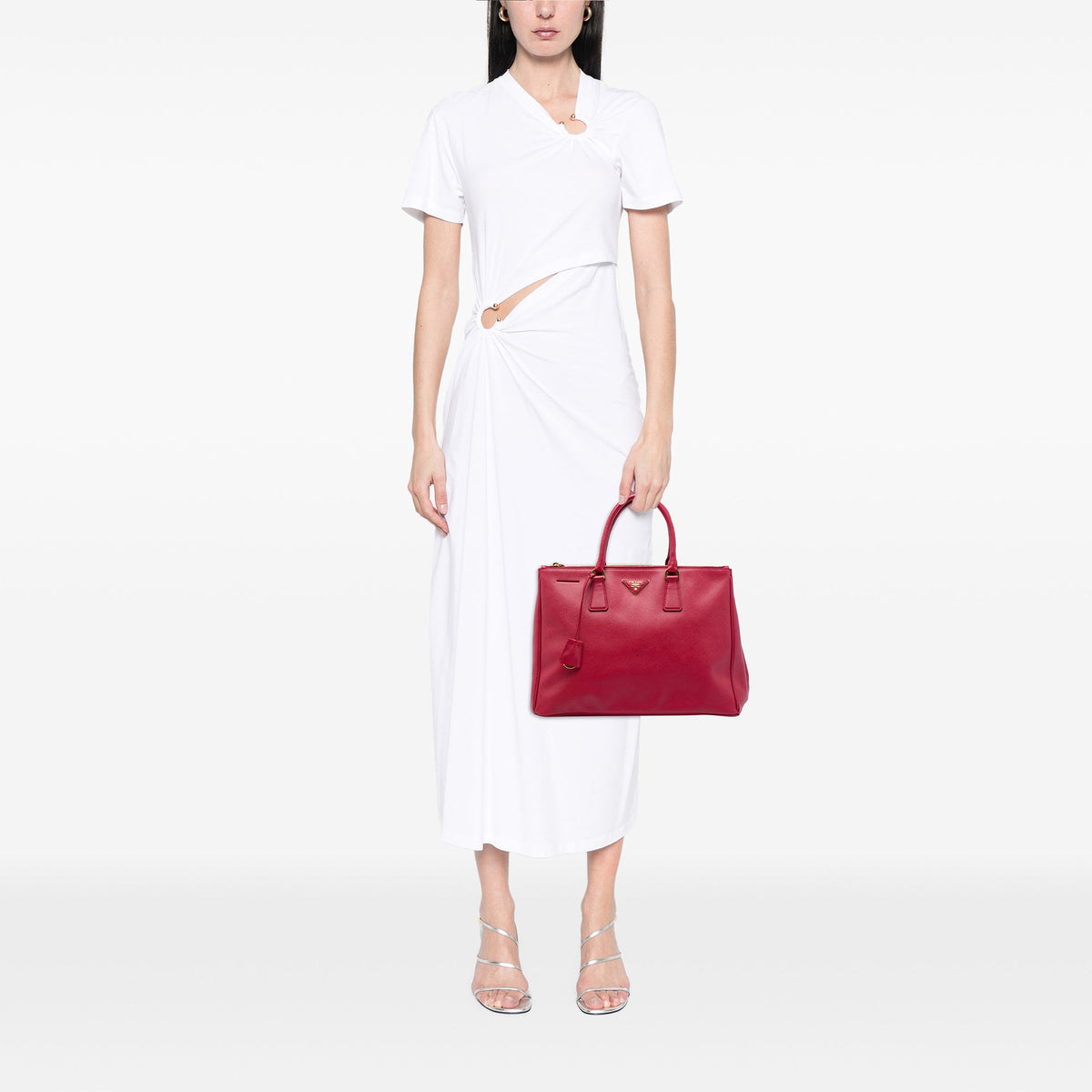 Prada Large Saffiano Lux Galleria Double Zip Tote