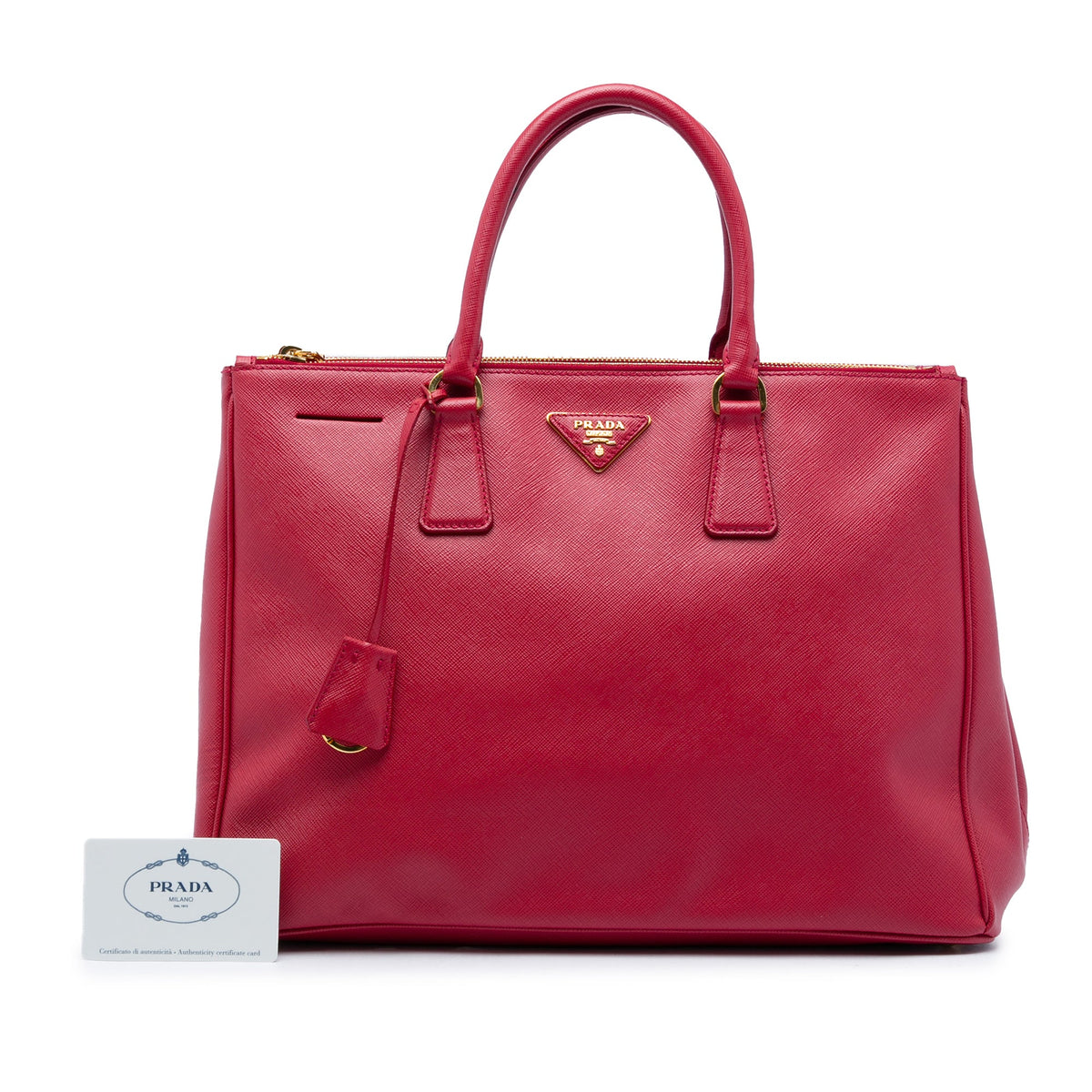 Prada Large Saffiano Lux Galleria Double Zip Tote