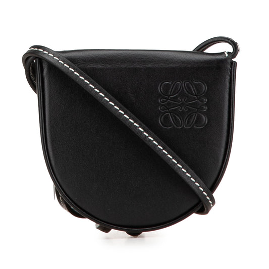 LOEWE Mini Soft Calfskin Anagram Heel Pouch — Black