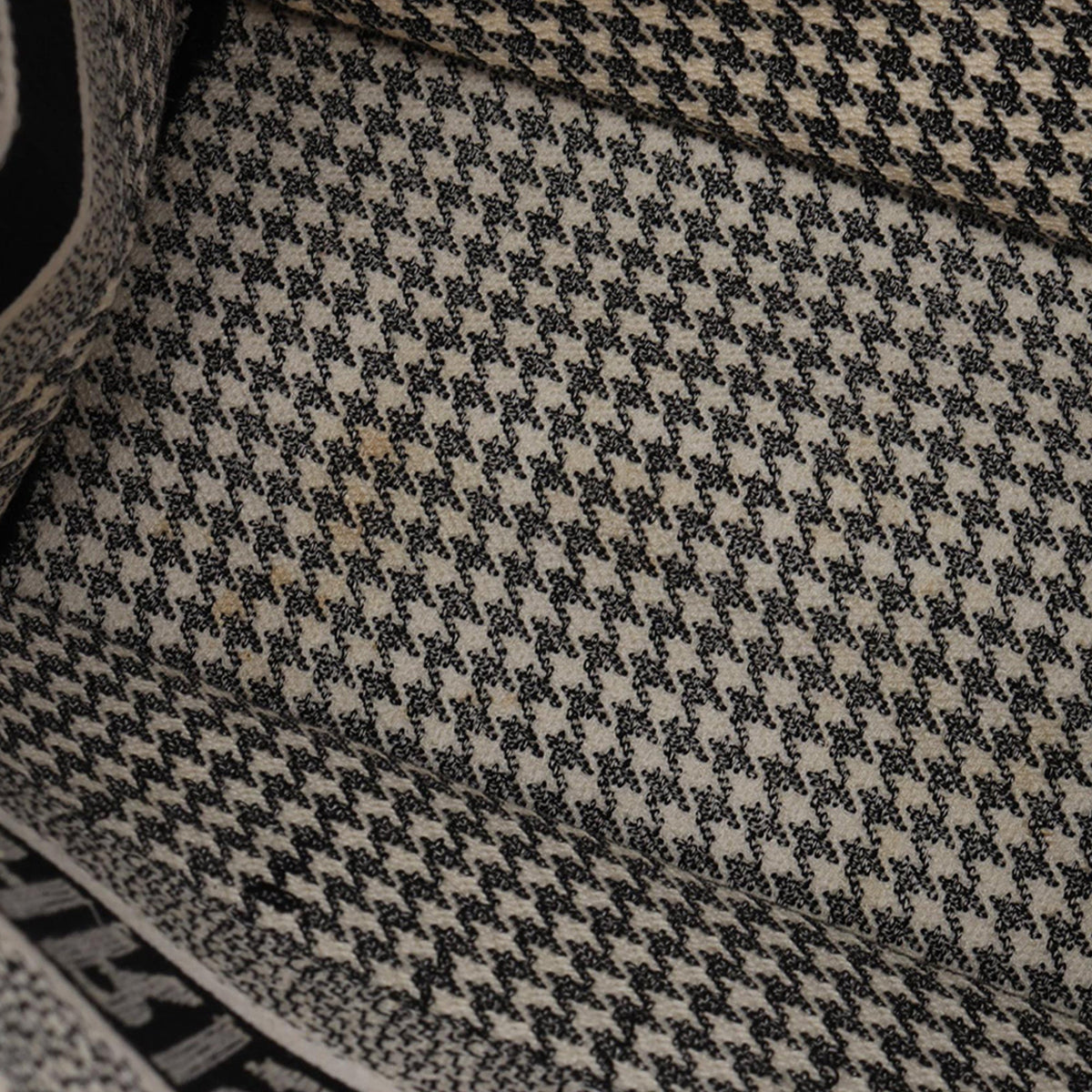 Dior Medium Canvas Houndstooth Embroidered Book Tote — Black