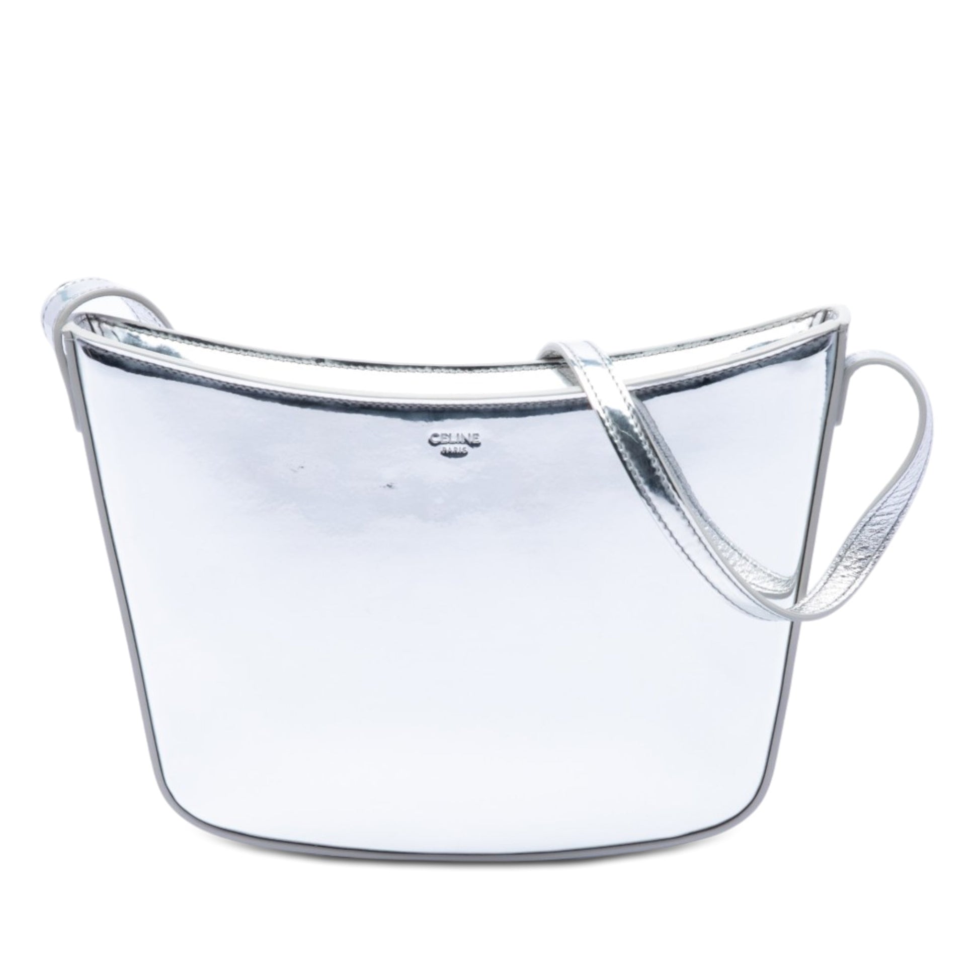 Celine Medium Metallic Leather Croque Shoulder Bag