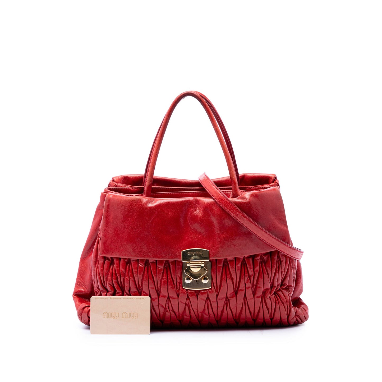 Miu Miu Matelasse Nappa Lux Bauletto Convertible Handbag