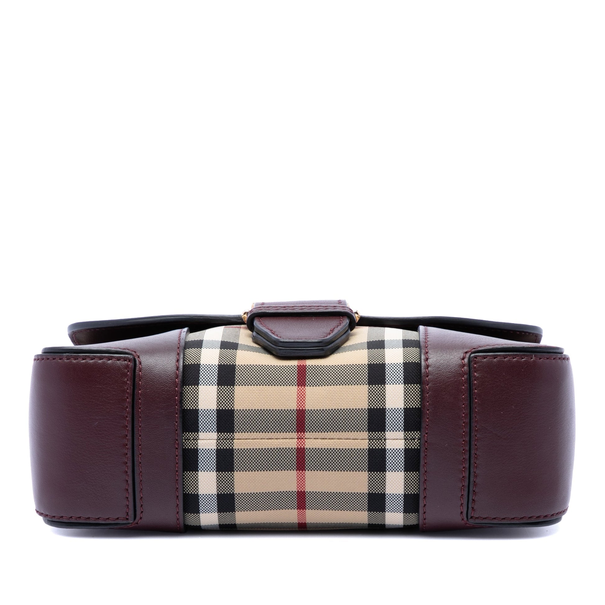 Burberry Small Haymarket Check Nylon and Leather Dickens Crossbody