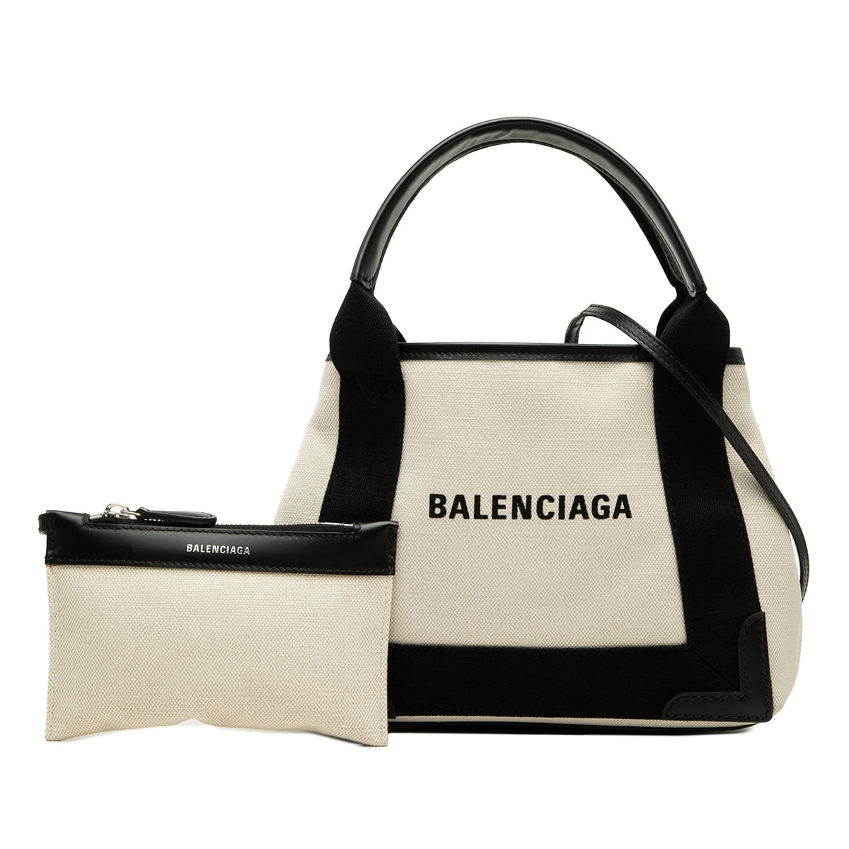 Balenciaga Canvas Navy Cabas Satchel XS
